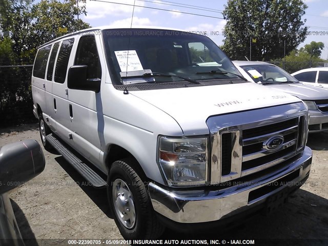 1FBNE3BLXADA03521 - 2010 FORD ECONOLINE E350 SUPER DUTY WAGON WHITE photo 1