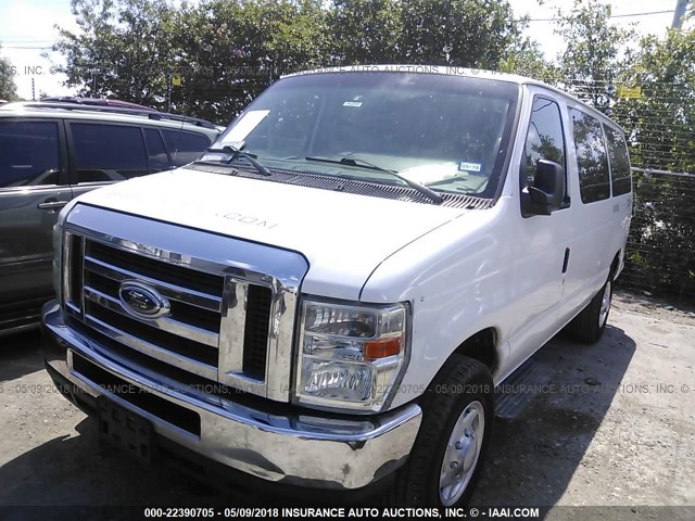 1FBNE3BLXADA03521 - 2010 FORD ECONOLINE E350 SUPER DUTY WAGON WHITE photo 2