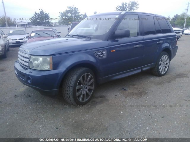 SALSH23436A968858 - 2006 LAND ROVER RANGE ROVER SPORT SUPERCHARGED BLUE photo 2