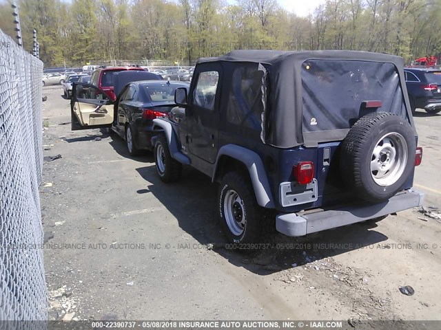 1J4FA291X3P356251 - 2003 JEEP WRANGLER / TJ SE BLUE photo 3