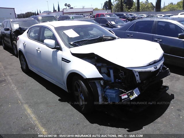 KNAGM4A71F5665102 - 2015 KIA OPTIMA LX WHITE photo 1