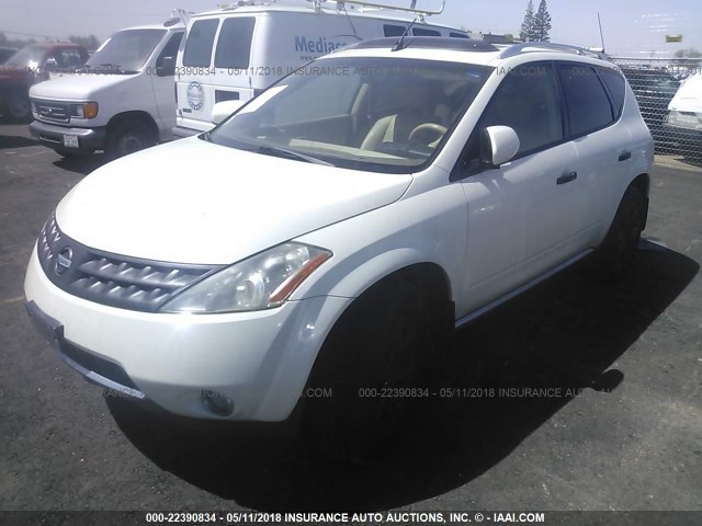 JN8AZ08W16W512878 - 2006 NISSAN MURANO SL/SE/S WHITE photo 2