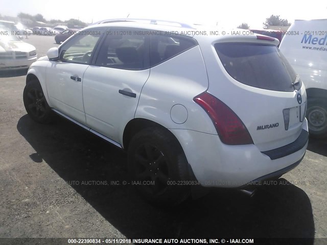 JN8AZ08W16W512878 - 2006 NISSAN MURANO SL/SE/S WHITE photo 3