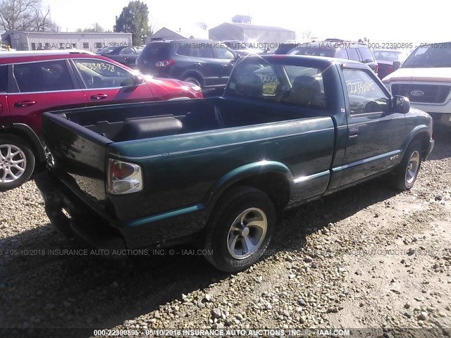 1GCCS1442WK207657 - 1998 CHEVROLET S TRUCK S10 GREEN photo 4