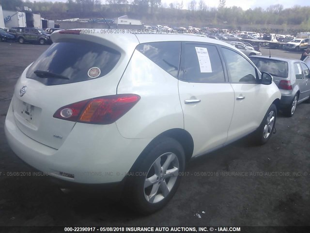 JN8AZ1MW2AW103759 - 2010 NISSAN MURANO S/SL/LE WHITE photo 4