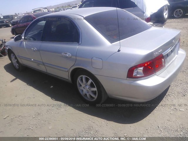 KNAGD128855389327 - 2005 KIA OPTIMA LX/EX SILVER photo 3