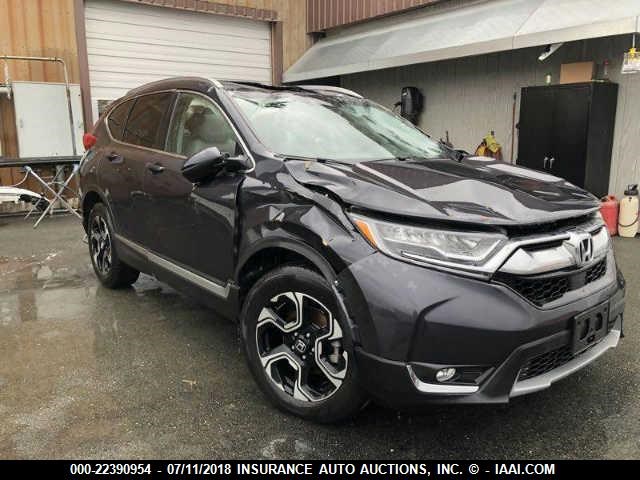 2HKRW2H9XHH624021 - 2017 HONDA CR-V TOURING GRAY photo 1