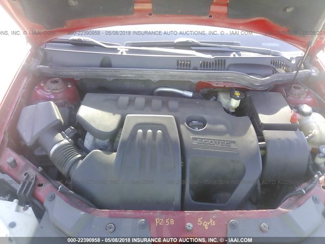 1G1AK52F157563529 - 2005 CHEVROLET COBALT RED photo 10