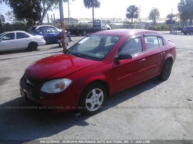 1G1AK52F157563529 - 2005 CHEVROLET COBALT RED photo 2