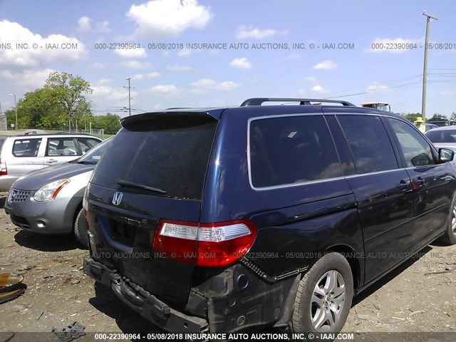 5FNRL38716B030278 - 2006 HONDA ODYSSEY EXL BLUE photo 4