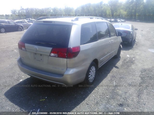 5TDZA23C65S356804 - 2005 TOYOTA SIENNA CE/LE GOLD photo 4