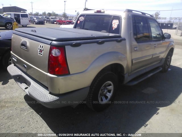 1FMZU67E81UA87488 - 2001 FORD EXPLORER SPORT TR  BEIGE photo 4