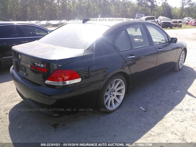 WBAGL63515DP74898 - 2005 BMW 745 I BLACK photo 4
