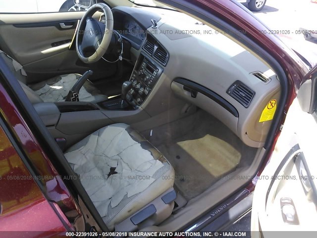 YV1RS61R512067923 - 2001 VOLVO S60 RED photo 5