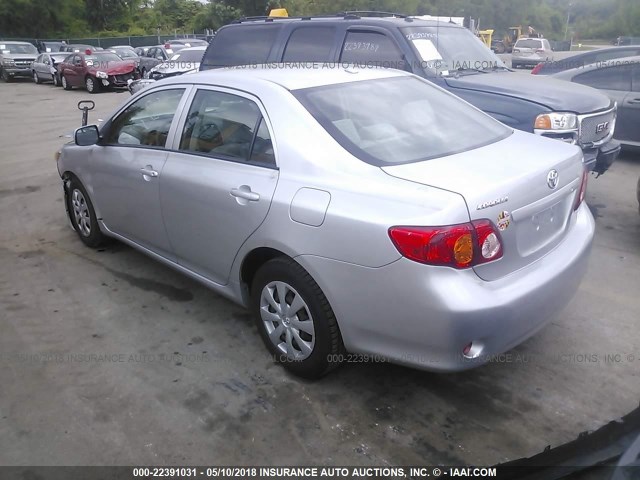 JTDBL40E999033364 - 2009 TOYOTA COROLLA LE/XLE SILVER photo 3