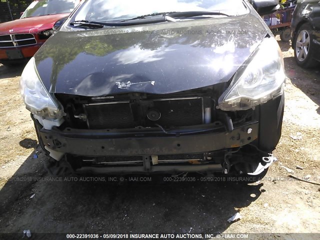 JTDKDTB36C1500264 - 2012 TOYOTA PRIUS C BLACK photo 6