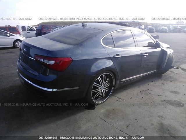 KNALN4D75E5124043 - 2014 KIA CADENZA PREMIUM/LIMITED GRAY photo 4