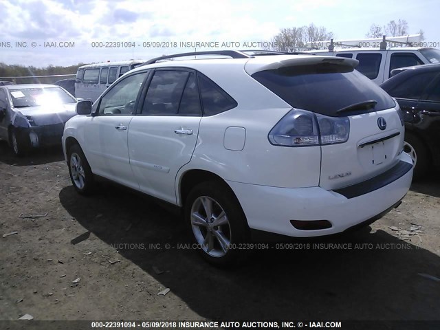 JTJHW31U782067552 - 2008 LEXUS RX 400H WHITE photo 3