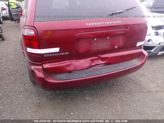 2D4GP44L46R852259 - 2006 DODGE GRAND CARAVAN SXT RED photo 6