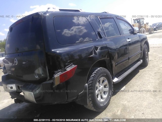 5N1AA08B64N703890 - 2004 NISSAN ARMADA SE/LE BLACK photo 4