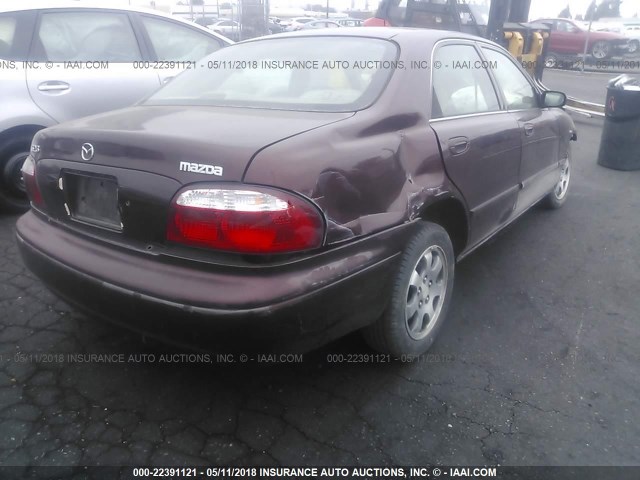 1YVGF22C325280416 - 2002 MAZDA 626 LX MAROON photo 4