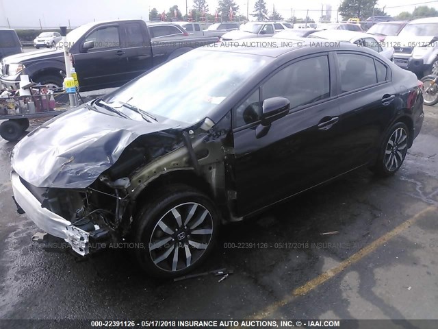 2HGFB2F96FH539511 - 2015 HONDA CIVIC EXL შავი ფოტო 2