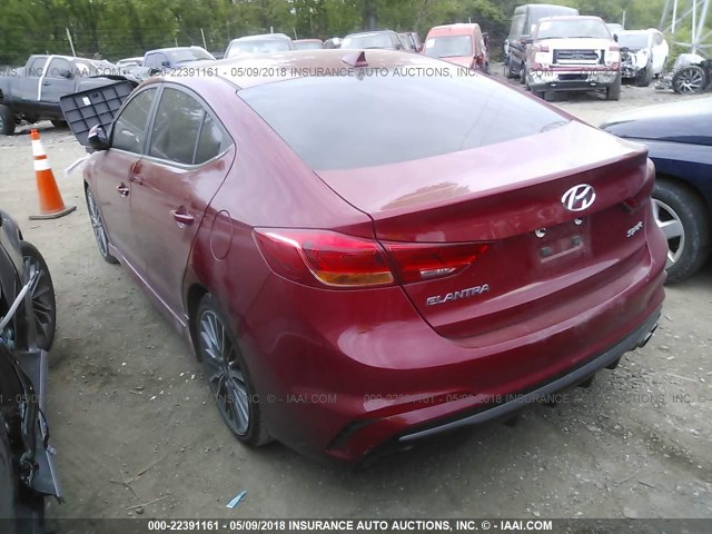 KMHD04LB0HU338956 - 2017 HYUNDAI ELANTRA SPORT RED photo 3