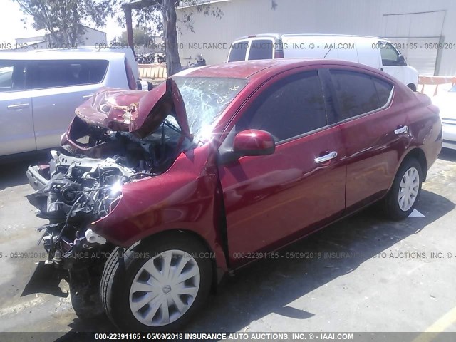 3N1CN7AP7CL846008 - 2012 NISSAN VERSA S/SV/SL RED photo 2