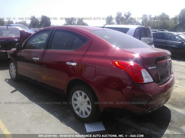 3N1CN7AP7CL846008 - 2012 NISSAN VERSA S/SV/SL RED photo 3