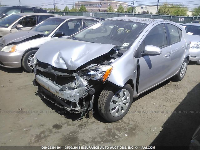 JTDKDTB39D1536547 - 2013 TOYOTA PRIUS C SILVER photo 2