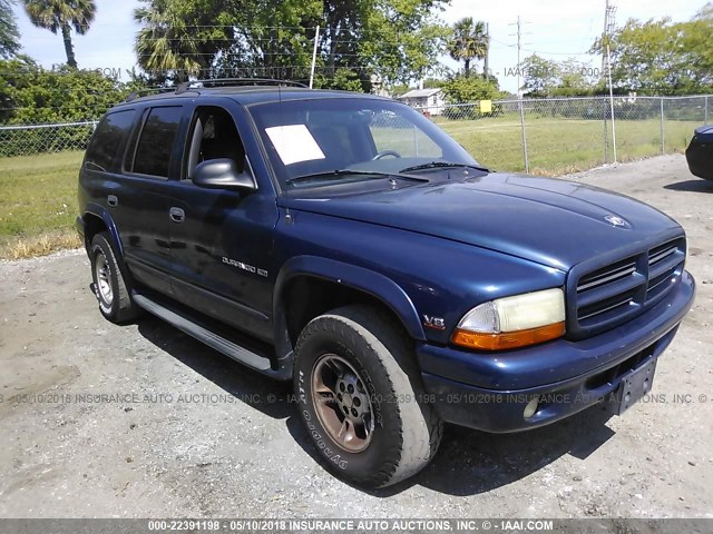 1B4HS28Z5YF197250 - 2000 DODGE DURANGO BLUE photo 1