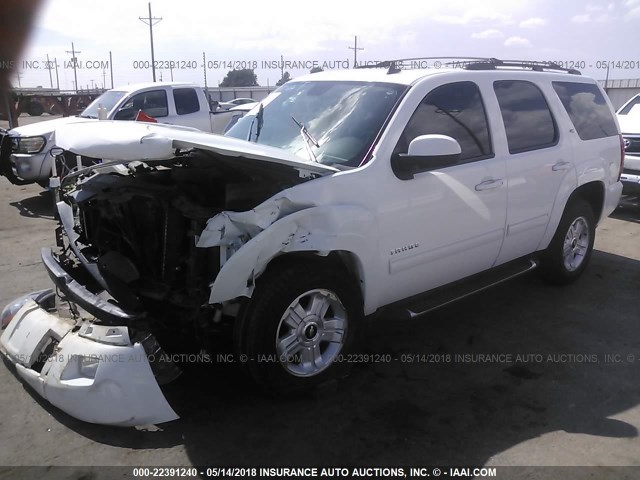 1GNUKBE07AR100682 - 2010 CHEVROLET TAHOE K1500 LT WHITE photo 2