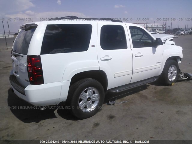 1GNUKBE07AR100682 - 2010 CHEVROLET TAHOE K1500 LT WHITE photo 4