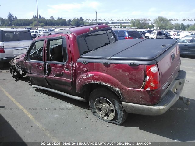 1FMZU67E63UB07823 - 2003 FORD EXPLORER SPORT TR  RED photo 3