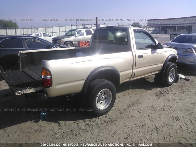 5TENM92N84Z328179 - 2004 TOYOTA TACOMA PRERUNNER TAN photo 4