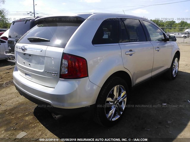 2FMDK4KCXCBA78102 - 2012 FORD EDGE LIMITED SILVER photo 4