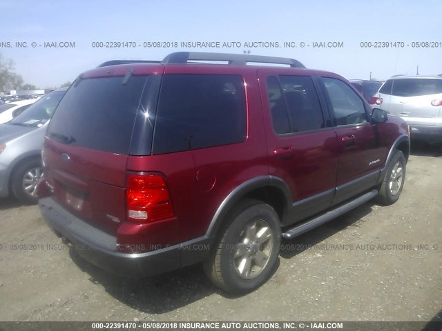 1FMZU73E55UA28173 - 2005 FORD EXPLORER XLT/XLT SPORT/NBX RED photo 4