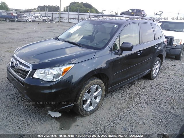 JF2SJADC5GH563106 - 2016 SUBARU FORESTER 2.5I PREMIUM GRAY photo 2