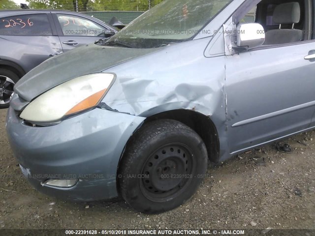 5TDZA23C16S411046 - 2006 TOYOTA SIENNA CE/LE BLUE photo 6