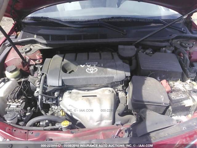 4T1BF3EK2AU078577 - 2010 TOYOTA CAMRY SE/LE/XLE 红色 照片 10