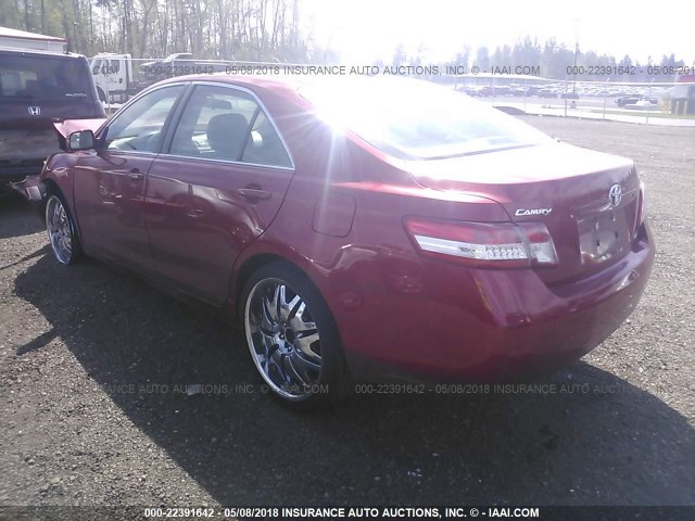 4T1BF3EK2AU078577 - 2010 TOYOTA CAMRY SE/LE/XLE 红色 照片 3