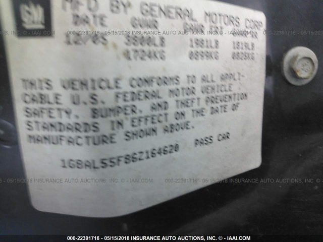 1G8AL55F86Z164620 - 2006 SATURN ION LEVEL 3 BLUE photo 9