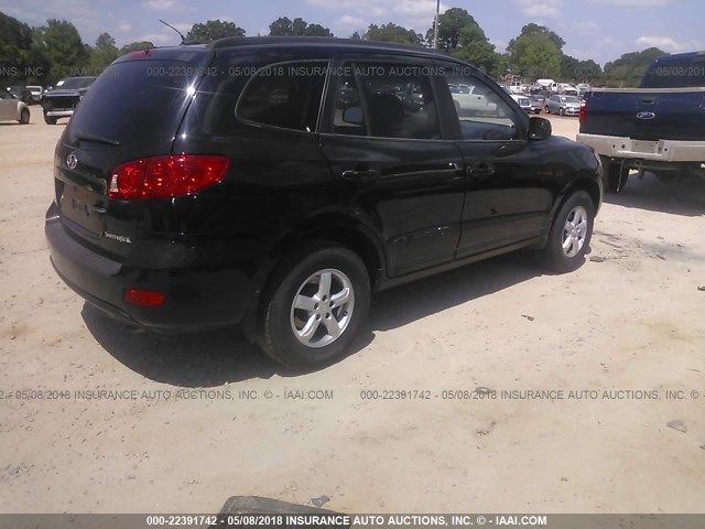 5NMSG13D38H170552 - 2008 HYUNDAI SANTA FE GLS BLACK photo 4