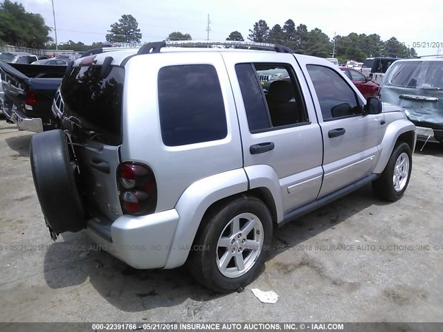 1J4GL58K16W231322 - 2006 JEEP LIBERTY LIMITED SILVER photo 4