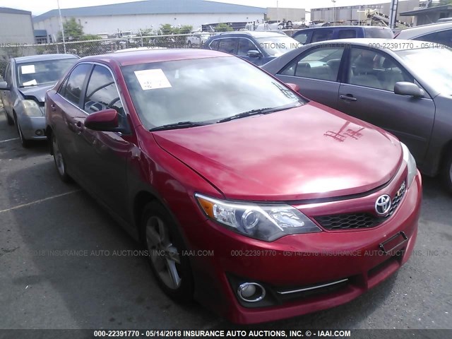 4T1BF1FK0CU560552 - 2012 TOYOTA CAMRY SE/LE/XLE RED photo 1
