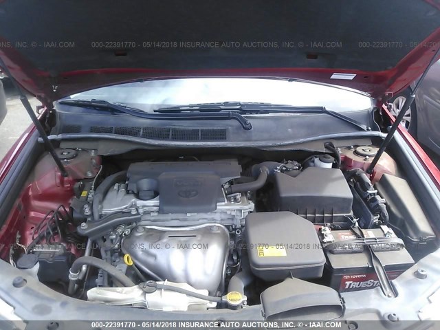 4T1BF1FK0CU560552 - 2012 TOYOTA CAMRY SE/LE/XLE RED photo 10
