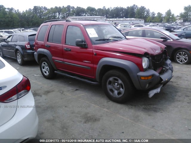 1J4GL48K74W163518 - 2004 JEEP LIBERTY SPORT RED photo 1