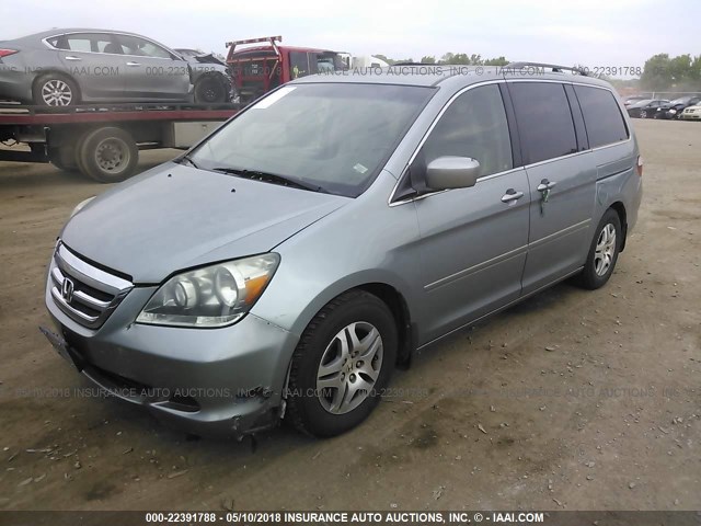 5FNRL38607B021404 - 2007 HONDA ODYSSEY EXL Light Blue photo 2