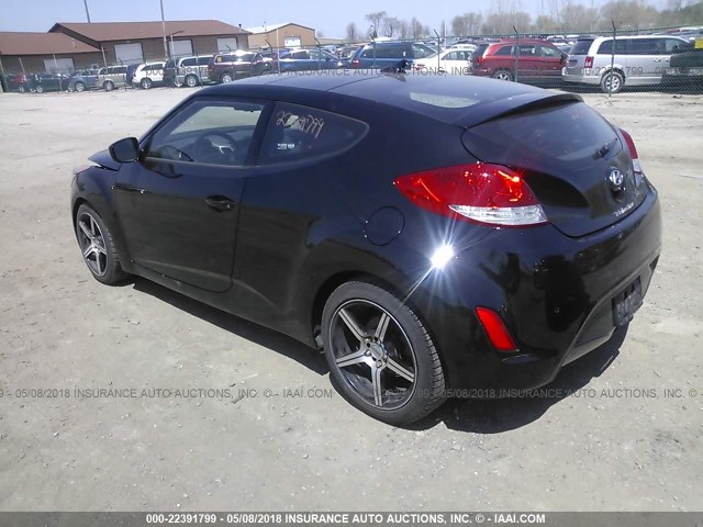 KMHTC6AD1CU071774 - 2012 HYUNDAI VELOSTER BLACK photo 3