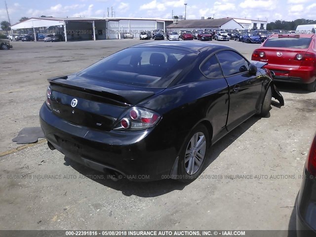 KMHHM66DX8U264671 - 2008 HYUNDAI TIBURON GS BLACK photo 4